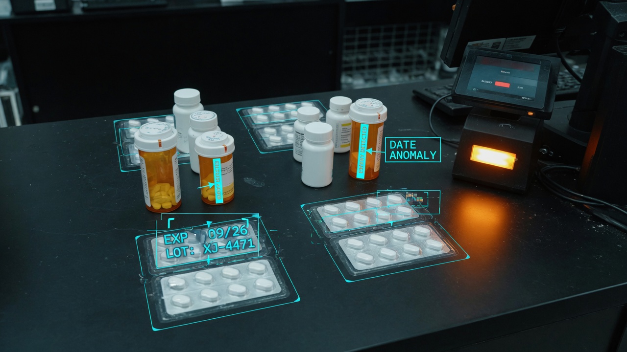 Pharmacy operations POS with expiry-aware vision cues